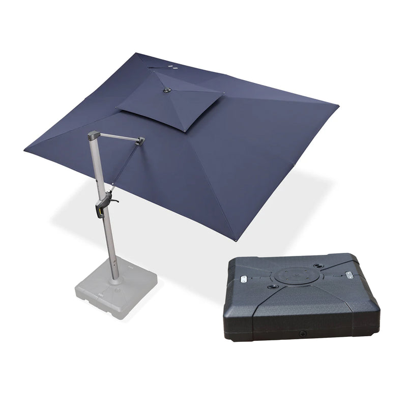 PURPLE LEAF Rectangular Large Outdoor Cantilever Umbrella With Base for Garden, Pool