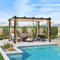 PURPLE LEAF Bronze Pergola Outdoor Retractable Metal Pergola with Canopy with Shade Cover With Curtains