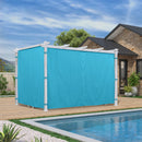 PURPLE LEAF Outdoor Retractable Pergola with Sun Shade Canopy Cover White Patio Metal Shelter for Garden With Curtains