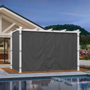 PURPLE LEAF Outdoor Retractable Pergola with Double Sun Shade Canopy White Heavy-Duty Aluminum Pergola Patio Modern Pergola With Curtains