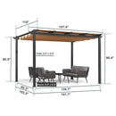 PURPLE LEAF Outdoor Retractable Pergola with Sun Shade Canopy Patio Aluminum Pergola for Garden