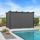 PURPLE LEAF Outdoor Retractable Pergola with Sun Shade Canopy Patio Aluminum Pergola With Curtains