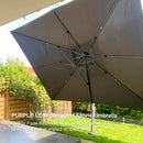 PURPLE LEAF UV50+ Fade Resistant Patio Cantilever Umbrella with Recycled Fabric