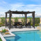PURPLE LEAF Outdoor Retractable Pergola with Sun Shade Canopy Patio Aluminum Pergola With Curtains