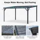 PURPLE LEAF  Outdoor Wall Mounted Hardtop Gazebo Metal Roof Patio Cover with Drainage System Outdoor Living Shelter for Backyard Lounge
