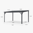 PURPLE LEAF  Outdoor Wall Mounted Hardtop Gazebo Metal Roof Patio Cover with Drainage System Outdoor Living Shelter for Backyard Lounge