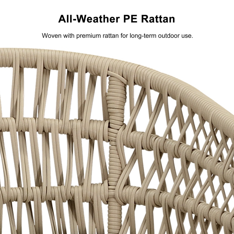 OPEN BOX I PURPLE LEAF Outdoor Dining Chair ×2 All-Weather PE Rattan with Aluminum Frame