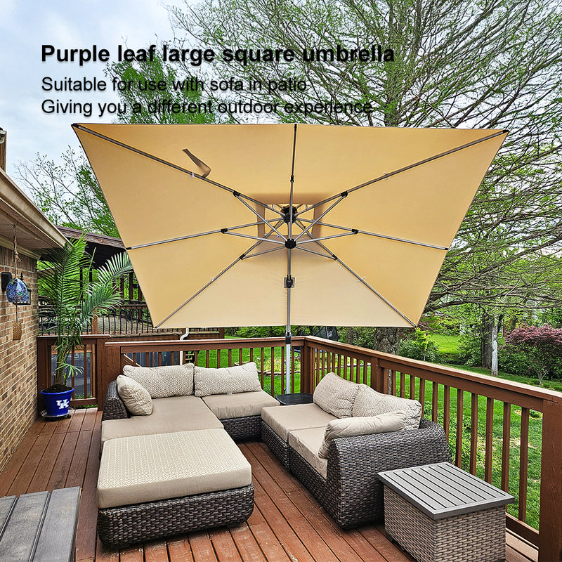 PURPLE LEAF Best Square Cantilever Pool Umbrella Outdoor Patio Sun Porch Umbrella