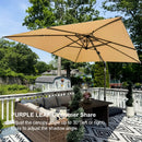 PURPLE LEAF Deluxe Left-Right Tilting Patio Umbrella Outdoor Swivel Cantilever Umbrellas