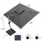 PURPLE LEAF Rectangular Large Outdoor Cantilever Umbrella With Base for Garden, Pool