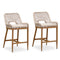 OPEN BOX I PURPLE LEAF 2 Set Outdoor Bar Stool Chair Set, Modern Counter Height Bar Stool, Cushion Included