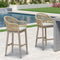 OPEN BOX I PURPLE LEAF Patio Chairs, 2 Set Outdoor Bar Stools Modern Counter Height Bar, Cushions Included