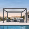PURPLE LEAF Louvered Pergola Modern Grey Pergola with White Roof for Deck Backyard Garden