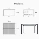 PURPLE LEAF Louvered Pergola Modern Grey Pergola with White Roof for Deck Backyard Garden