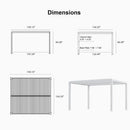 PURPLE LEAF Athena Louvered Pergola White Outdoor Aluminum Pergola with Solid Color Roller Blind Adjustable Gazebo for Patio Deck Garden