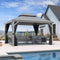 PURPLE LEAF Patio Gazebo for Pool Light Grey Hardtop Galvanized Steel Roof with Upgraded Curtains