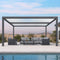 PURPLE LEAF Louvered Pergola Modern Grey Pergola with White Roof for Deck Backyard Garden