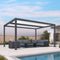 PURPLE LEAF Louvered Pergola Modern Grey Pergola with White Roof for Deck Backyard Garden