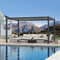 PURPLE LEAF Louvered Pergola Modern Grey Pergola with White Roof for Deck Backyard Garden