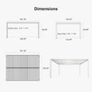 PURPLE LEAF Athena Louvered Pergola White Outdoor Aluminum Pergola with Solid Color Roller Blind Adjustable Gazebo for Patio Deck Garden