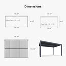 PURPLE LEAF Athena Louvered Pergola Grey Outdoor Aluminum Pergola with Roller Blind Adjustable Gazebo for Patio Deck Garden
