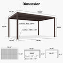 PURPLE LEAF Louvered Pergola Outdoor Adjustable Roof Modern Patio Aluminum Pergola for Deck Backyard Garden Hardtop Gazebo Bronze