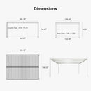 PURPLE LEAF Athena Louvered Pergola White Outdoor Aluminum Pergola with Roller Blind Adjustable Gazebo for Patio Deck Garden