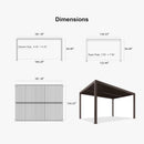 PURPLE LEAF Athena Louvered Pergola Bronze Outdoor Aluminum Pergola with Shutter Wall Adjustable Gazebo Rainproof for Patio Deck Garden
