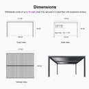 PURPLE LEAF Athena Louvered Pergola Grey Outdoor Aluminum Pergola with Shutter Wall Adjustable Gazebo Rainproof for Patio Deck Garden