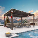 PURPLE LEAF Athena Outdoor Louvered Pergola Adjustable Metal Roof Bronze Hardtop Gazebo Patio Pavilion