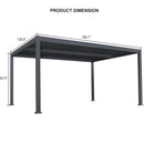 PURPLE LEAF Caesar Solar Louvered Pergola with LED Strip Lights and Control Panel Aluminum Outdoor Pergola with Adjustable Roof for Patio Deck Garden Yard Gray