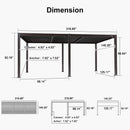 PURPLE LEAF Louvered Pergola Outdoor Adjustable Roof Modern Patio Aluminum Pergola for Deck Backyard Garden Hardtop Gazebo Bronze