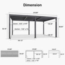PURPLE LEAF Outdoor Louvered Pergola Patio Sun Shade Shelter with Adjustable Hardtop Patio Pergola Grey