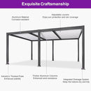 PURPLE LEAF Outdoor Louvered Pergola Patio Sun Shade Shelter with Adjustable Hardtop Patio Pergola Gray Frame White Roof