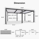 PURPLE LEAF Louvered Pergola with Milky String Lights Patio Aluminum Pergola with Independent Adjustable Rainproof Roof With Milky Lights
