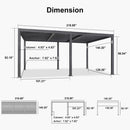 PURPLE LEAF Solar Louvered Pergola with LED Strip Lights and Control Panel Aluminum Outdoor Pergola with Adjustable Roof for Patio Deck Garden Yard Gray