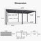 PURPLE LEAF Solar Louvered Pergola with LED Strip Lights and Control Panel Aluminum Outdoor Pergola with Adjustable Roof for Patio Deck Garden Yard Gray