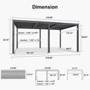 PURPLE LEAF Caesar Outdoor Louvered Pergola Patio Sun Shade Shelter with Adjustable Hardtop Patio Pergola Grey