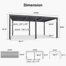PURPLE LEAF Outdoor Louvered Pergola Patio Sun Shade Shelter with Adjustable Hardtop Patio Pergola Grey
