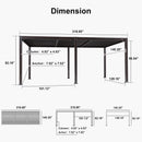 PURPLE LEAF Louvered Pergola Outdoor Adjustable Louvre Shade Modern Patio Aluminum Pergola with  Yellow Lights