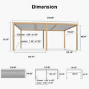 PURPLE LEAF Louvered Pergola Outdoor Wood Grain Aluminum Pergola with Adjustable Roof Patio Rainproof Hardtop Gazebo With Milky Lights