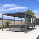 PURPLE LEAF Caesar Outdoor Louvered Pergola Patio Sun Shade Shelter with Adjustable Hardtop Patio Pergola Grey