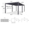 PURPLE LEAF Outdoor Louvered Pergola Patio Sun Shade Shelter with Adjustable Hardtop Patio Pergola Gray Frame White Roof