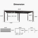 PURPLE LEAF Louvered Pergola Outdoor Adjustable Louvre Shade Modern Patio Aluminum Pergola with  Yellow Lights