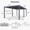 PURPLE LEAF Solar Louvered Pergola with LED Strip Lights and Control Panel Aluminum Outdoor Pergola with Adjustable Roof for Patio Deck Garden Yard Gray