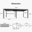 PURPLE LEAF Louvered Pergola Outdoor Adjustable Roof Modern Patio Aluminum Pergola for Deck Backyard Garden Hardtop Gazebo Bronze