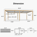 PURPLE LEAF Louvered Pergola Outdoor Wood Grain Aluminum Pergola with Adjustable Roof Patio Rainproof Hardtop Gazebo With Milky Lights