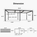 PURPLE LEAF Louvered Pergola with Milky String Lights Patio Aluminum Pergola with Independent Adjustable Rainproof Roof With Milky Lights