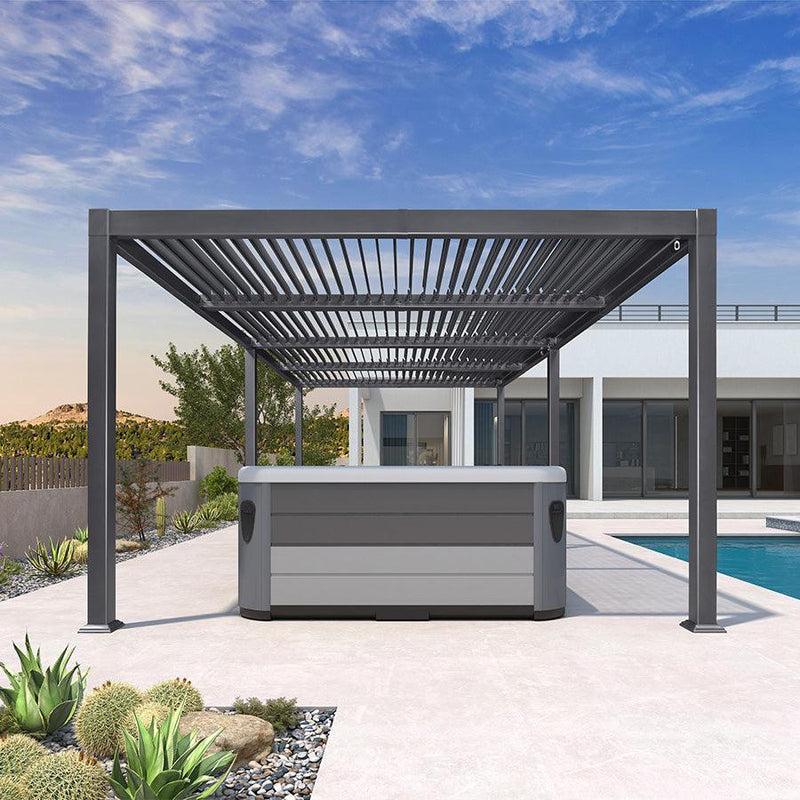 PURPLE LEAF Patio Louvered Pergola 11.4' × 23.3' Oversize Outdoor Metal Gazebo Sun Shade Canopy with Adjustable Roof Pergola