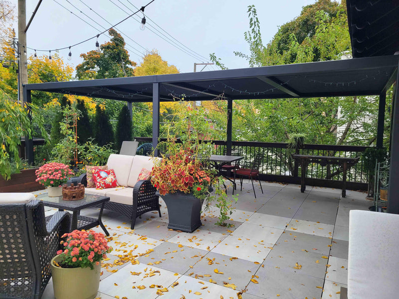PURPLE LEAF Patio Louvered Pergola 11.4' × 23.3' Oversize Outdoor Metal Gazebo Sun Shade Canopy with Adjustable Roof Pergola - Purple Leaf Garden